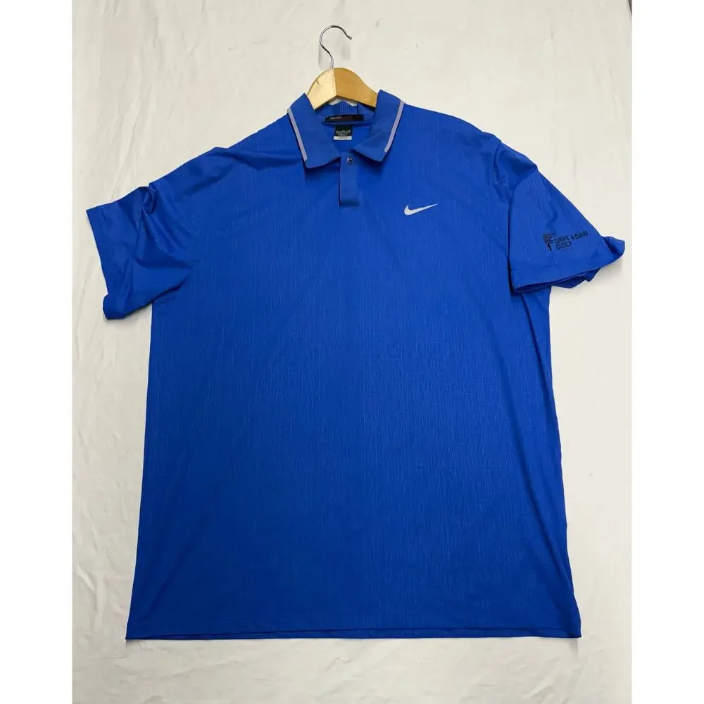Nike Tiger Woods Collection Golf Polo shirt Men’s size XL Dri-Fit Blue printed